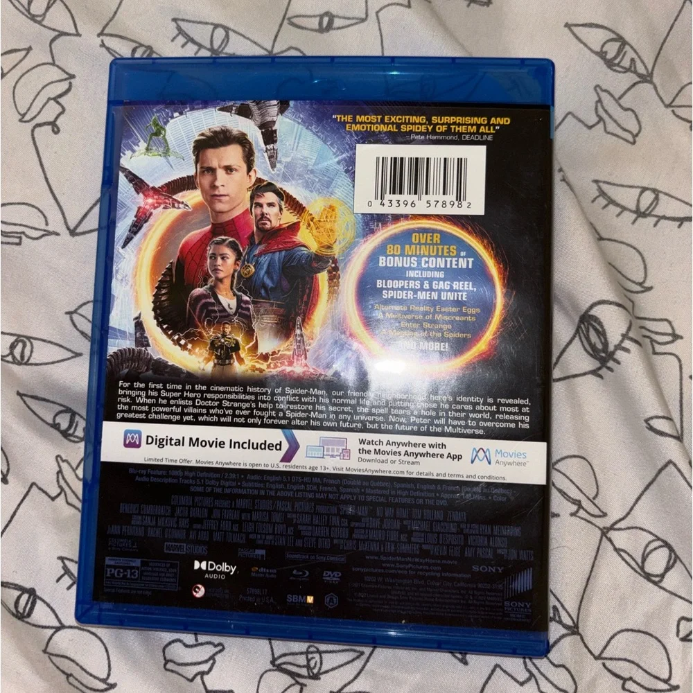 Blu-ray Spiderman No Way Home DVD set